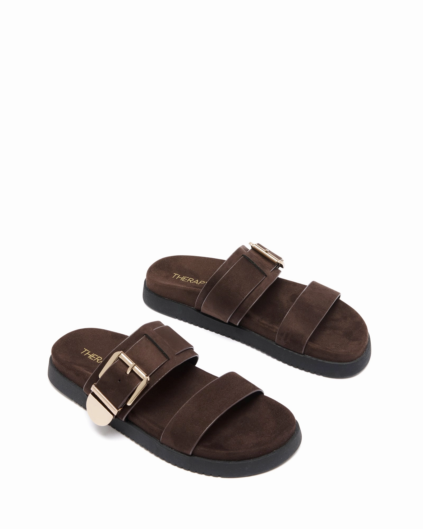 Remi Sandal Chocolate Suede hypoallergenic material
