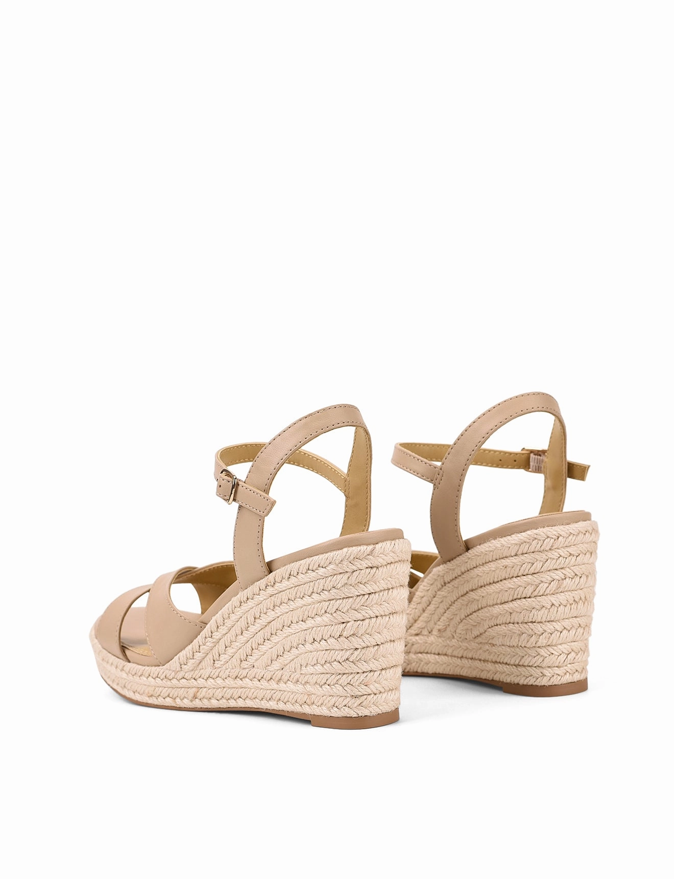 Remmie Rope Wedges - Nude Leather Minimal Mood