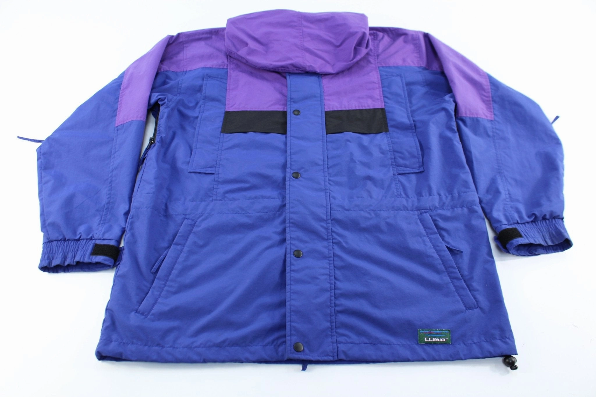 L.L. Bean Sunbuster Black, Blue, & Purple Zip Up Jacket Weather Fit