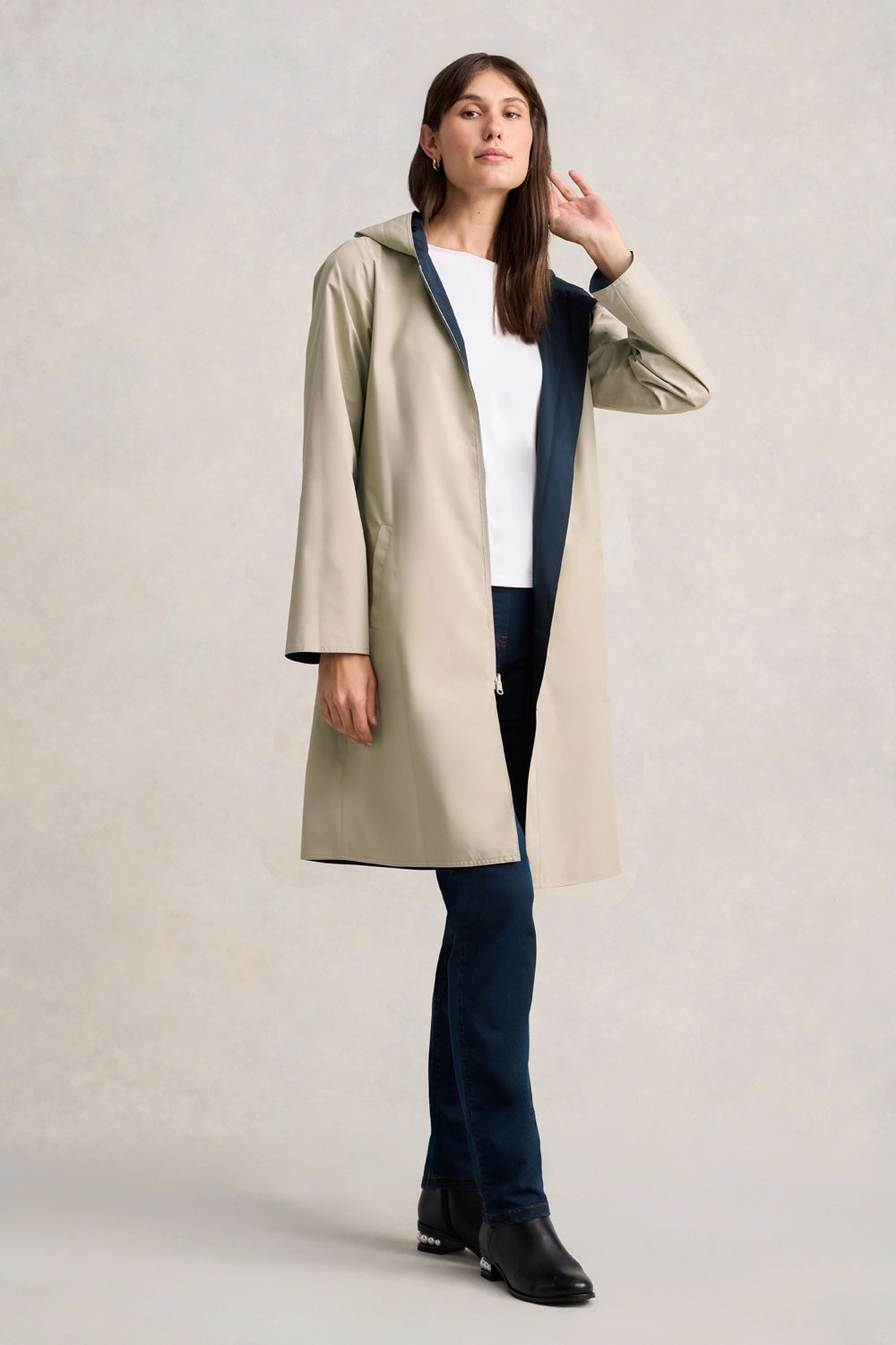 Reversible Raincoat - Ink & Stone Secure Chest Pocket