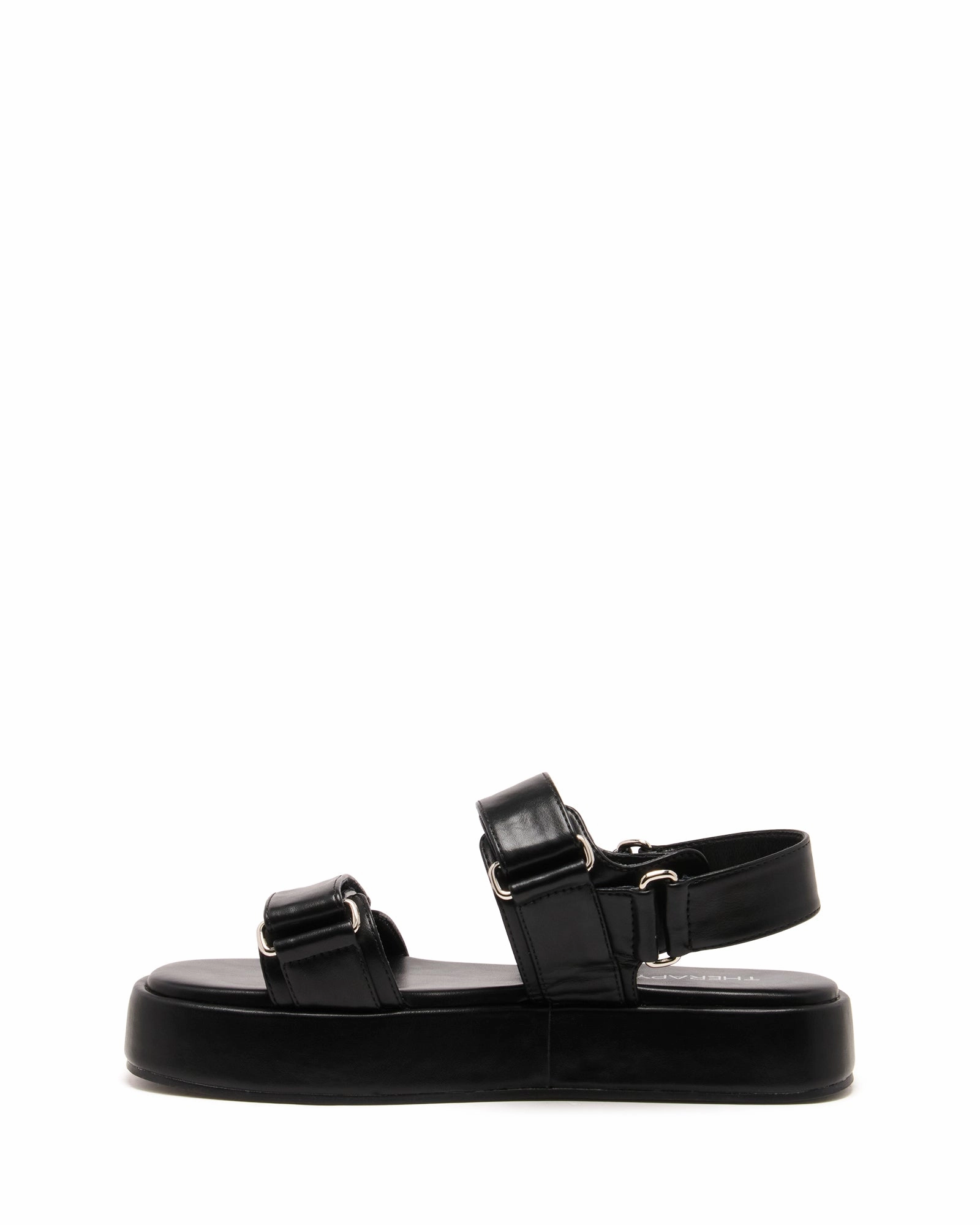 Revive Flatform Sandal Black Smooth Soft Edge Pressure Relief Zones