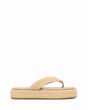 Reyes Thong Sandal Natural Raffia Weather Resistant Weave