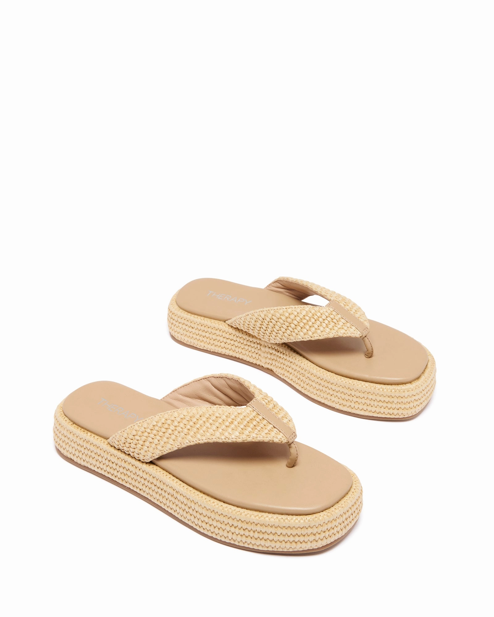 Durable Outsole Lug Pattern slip resistant texture Reyes Thong Sandal Natural Raffia