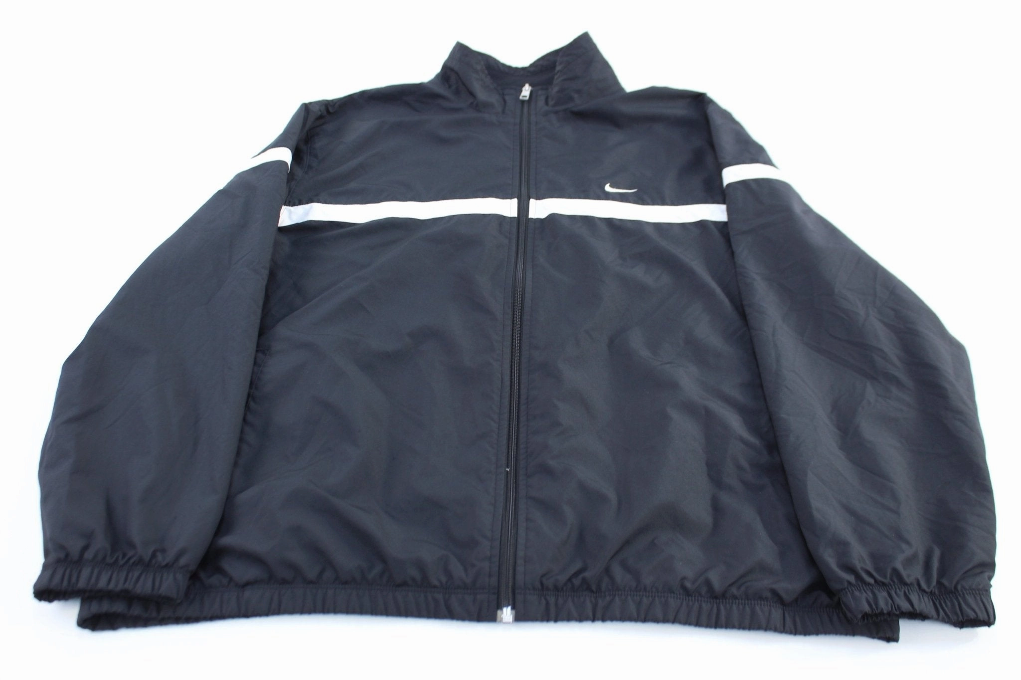 Level Hiking Ready Nike Embroidered Logo Black & White Windbreaker Jacket
