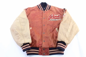 Secure Closures Roots Athletics Embroidered Team Canadian Varsity Leather Jacket