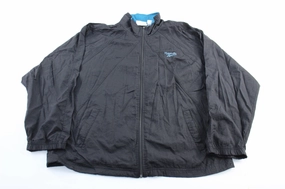 City Vibes plus-size Reebok Embroidered Logo Black Zip Up Jacket