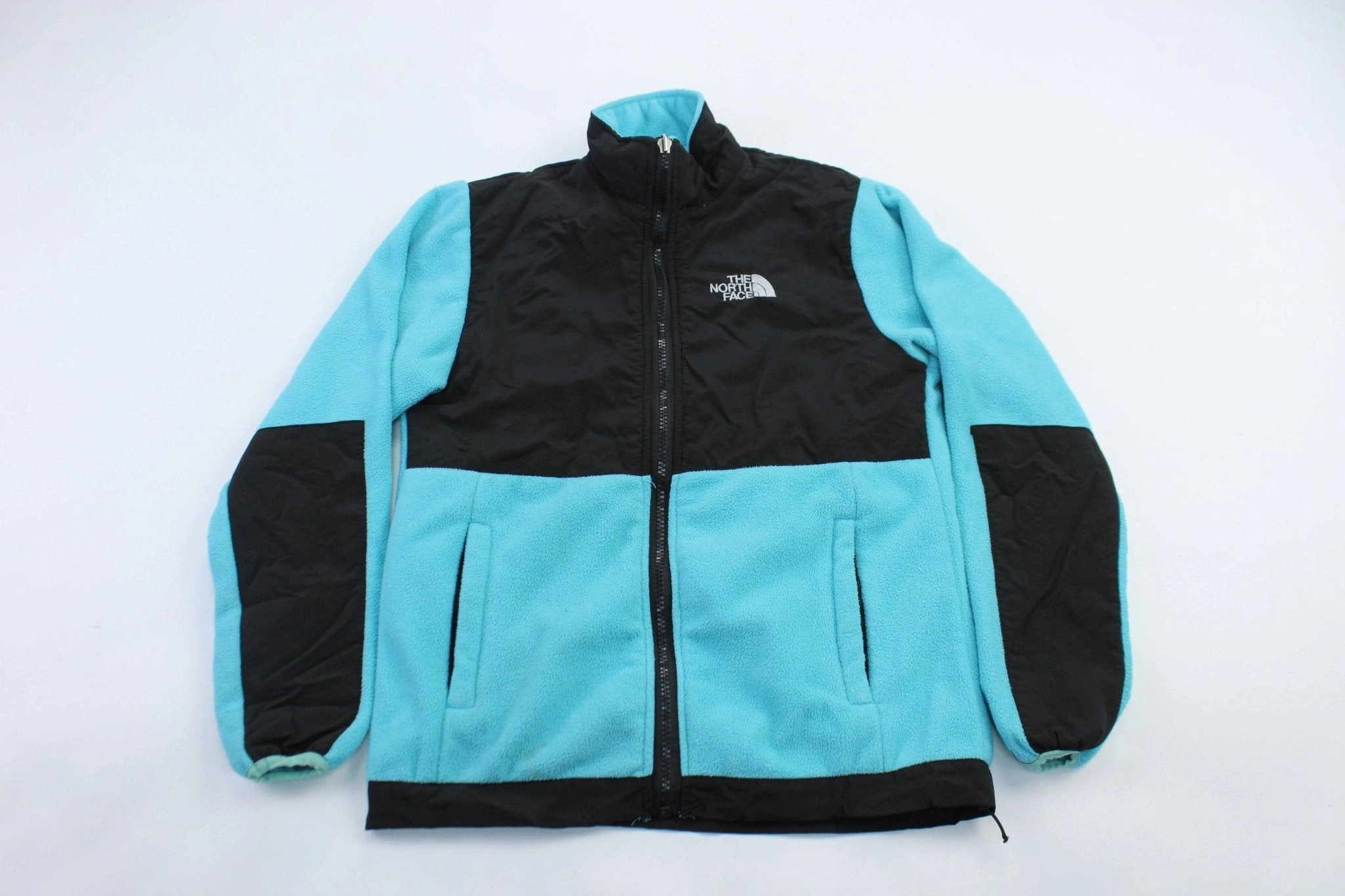 detachable sleeves Compression Strap Adjustment Youth The North Face Embroidered Logo Teal & Black Jacket