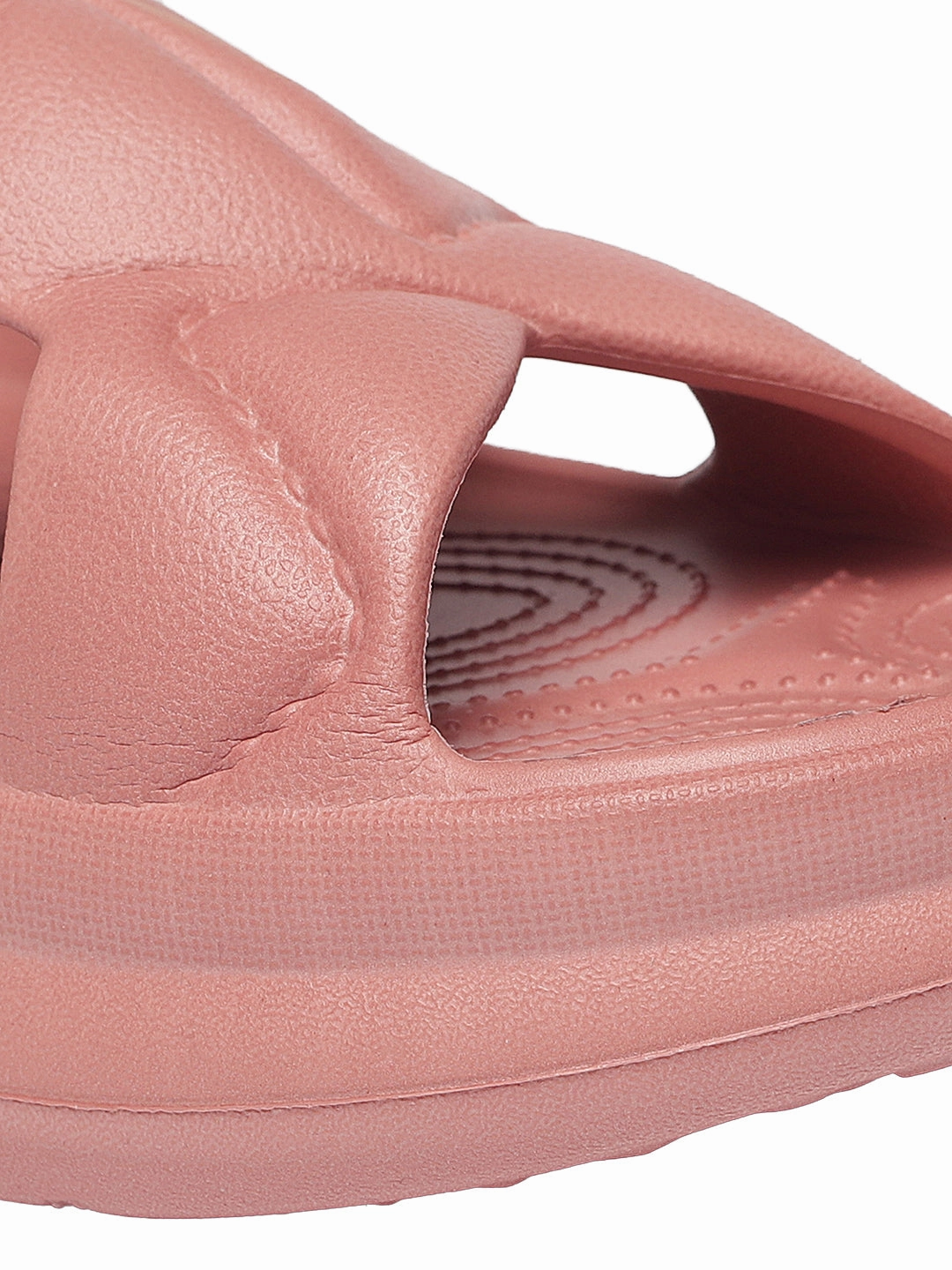 Refined Style Bold Finish Ruby Pink Slip-On Sliders