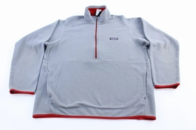 Goal Abrasion Resistant Fabric Patagonia Logo Patch Red & Grey Half Zip Pullover Jacket