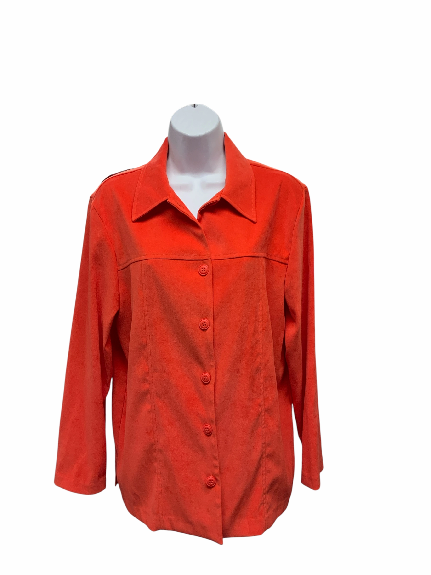Sag Harbor Women's Shacket Orange 12P Cozy Comfort Stain Resistant Material