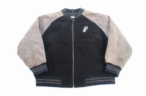 Beret Cool Day San Antonio Spurs Embroidered Suede Zip Up Jacket