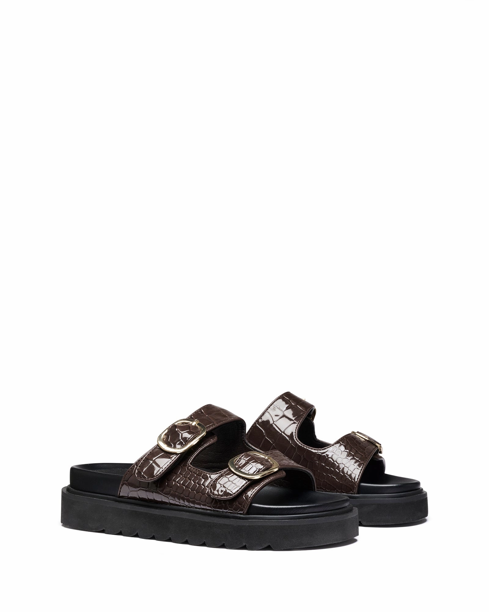 Venom Chocolate Patent Croc Synthetic Weave waterproof construction