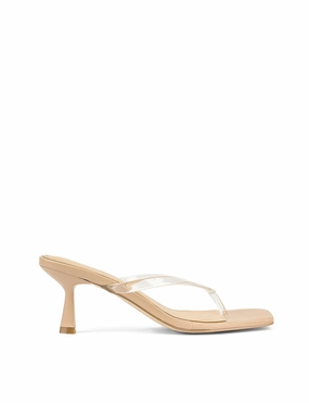 Casual Sandals for Men Sardinia Thong Heels - Seashell Leather & Vinylite