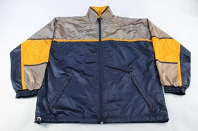 Resist Clean Silhouette Reebok Embroidered Logo Navy Blue & Orange Zip Up Jacket