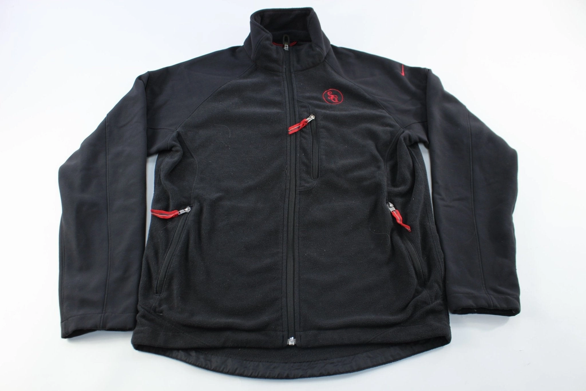 Women's Nike Embroidered Logo Black Fleece Jacket Urban Performance Practical Comfort