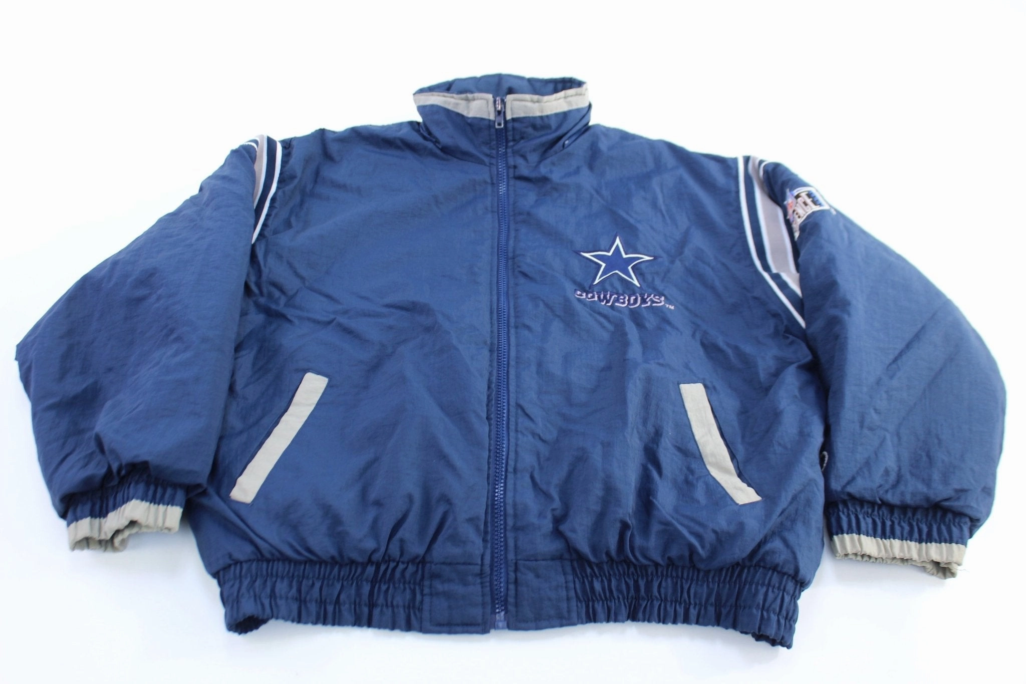 work event visibility 90's Dallas Cowboys Football Pro Player Zip Up Jacket