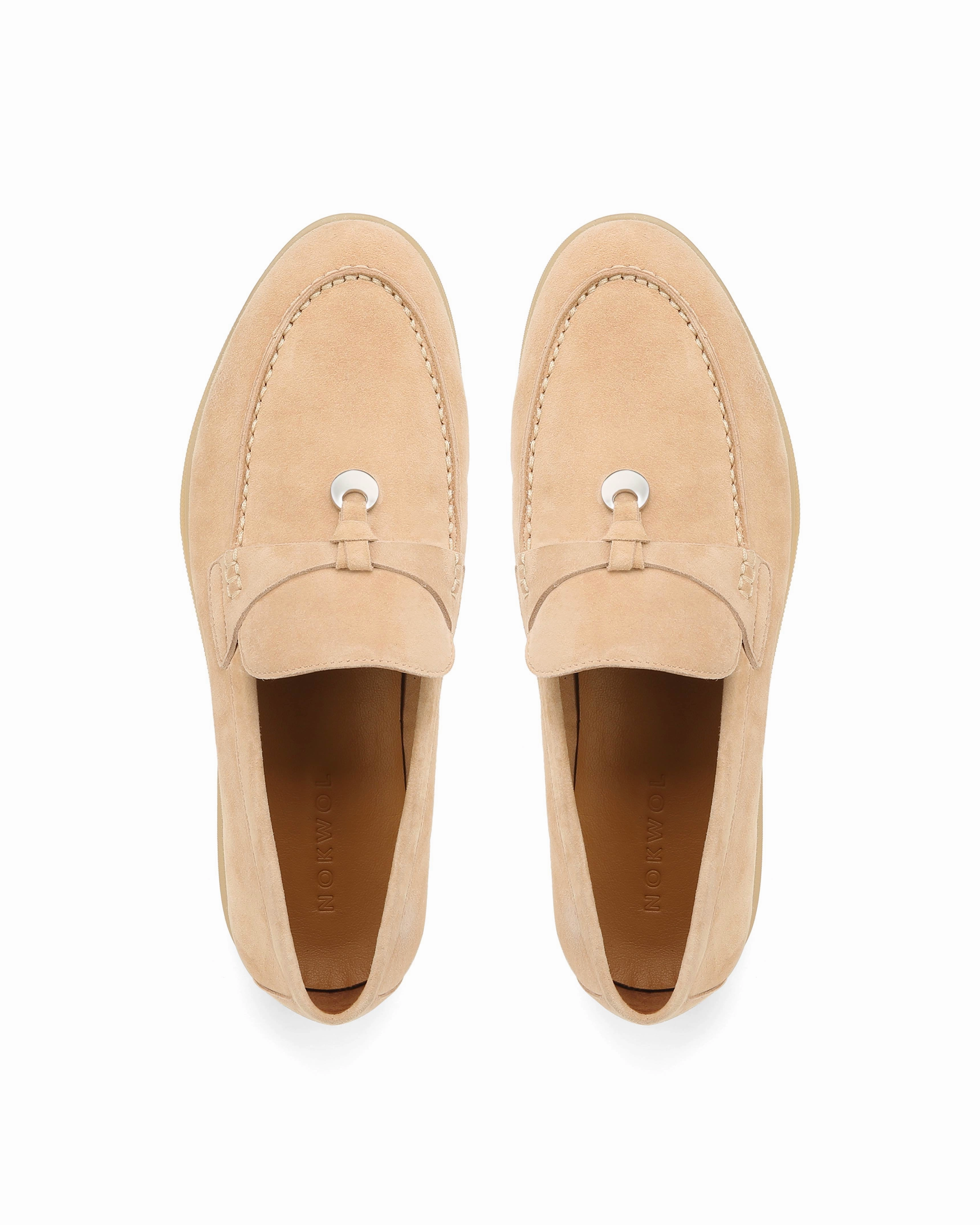 Padded collar Jamie Beige Suede