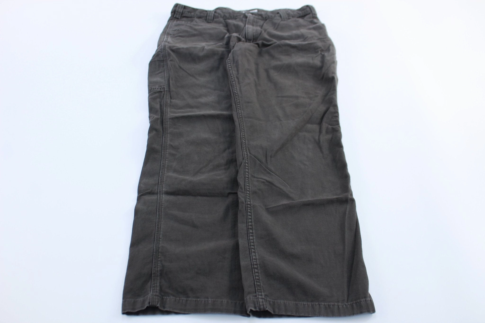 All Purpose Neutral Style Carhartt Logo Patch Grey Relaxed Fit Pants