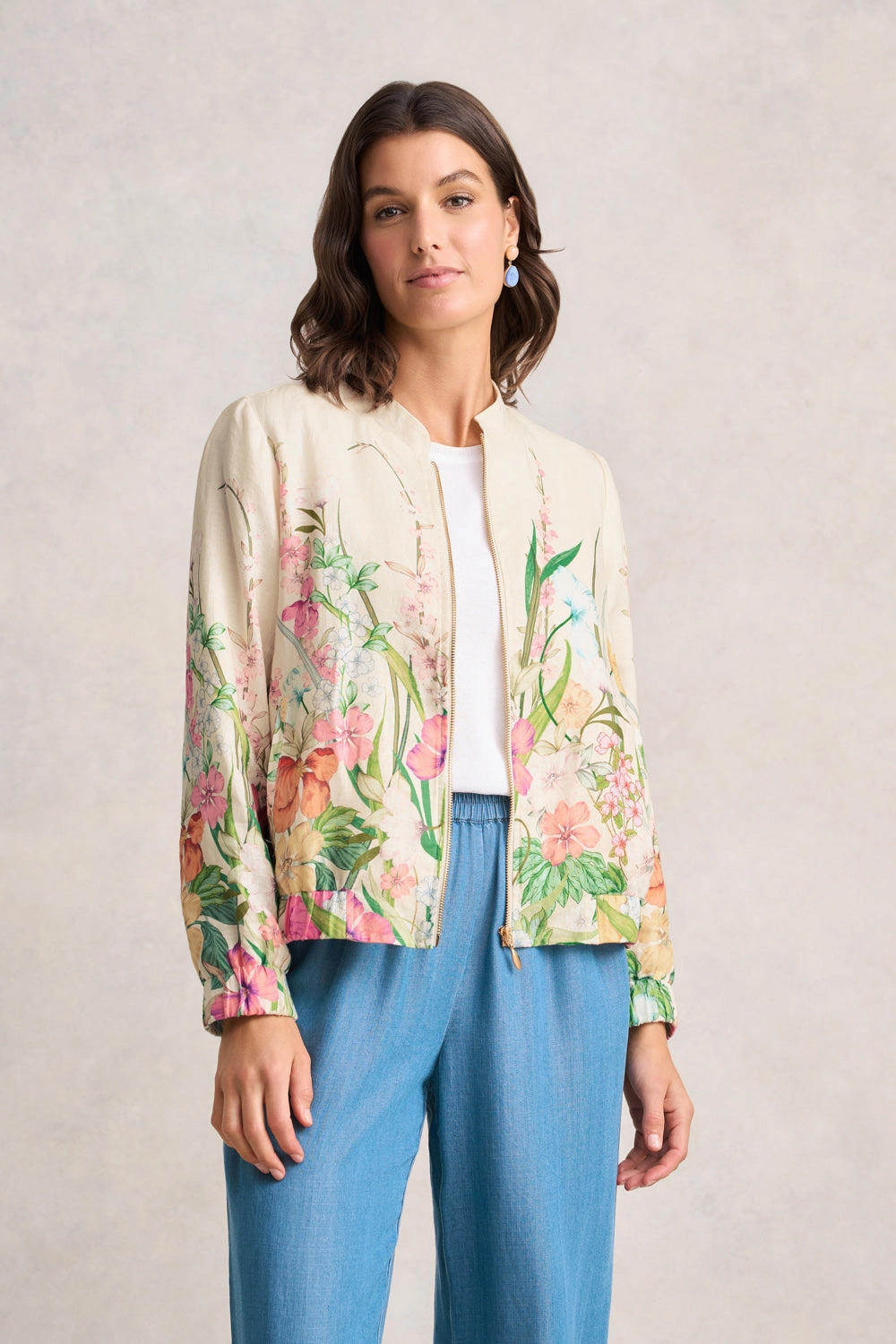Non Irritating Lining Resort Jacket ?C Botanical Print