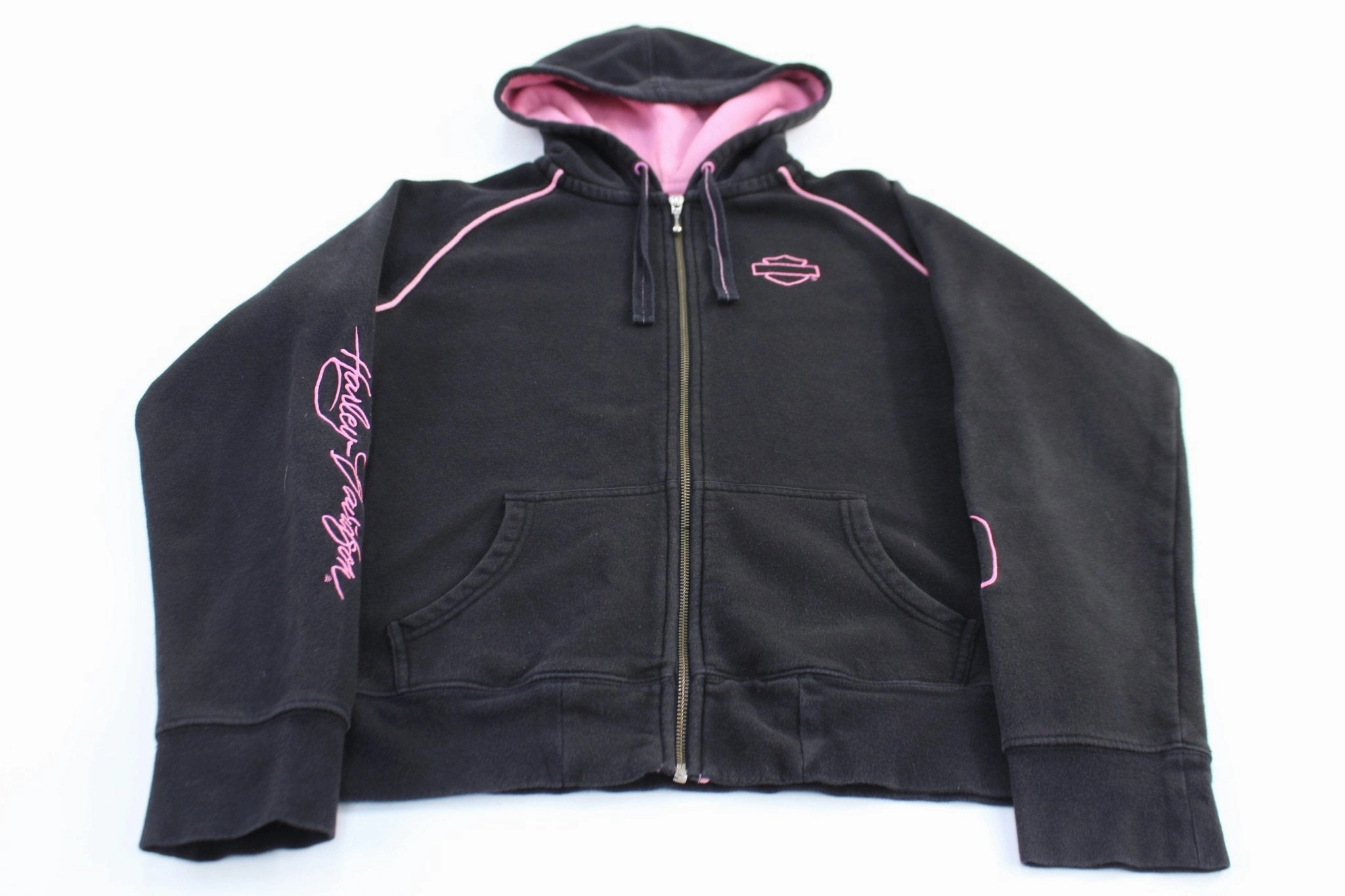 Women's Harley Davidson Motorcycles Full Zip Jacket WindproofConstruction Non Restrictive Collar