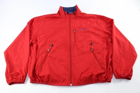 90's Tommy Hilfiger Embroidered Logo Red Zip Up Jacket snap closure Criticism