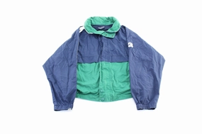Urban Ready Argue 90's Nautica Embroidered Logo Blue, Green, & White Sailing Zip Up Jacket