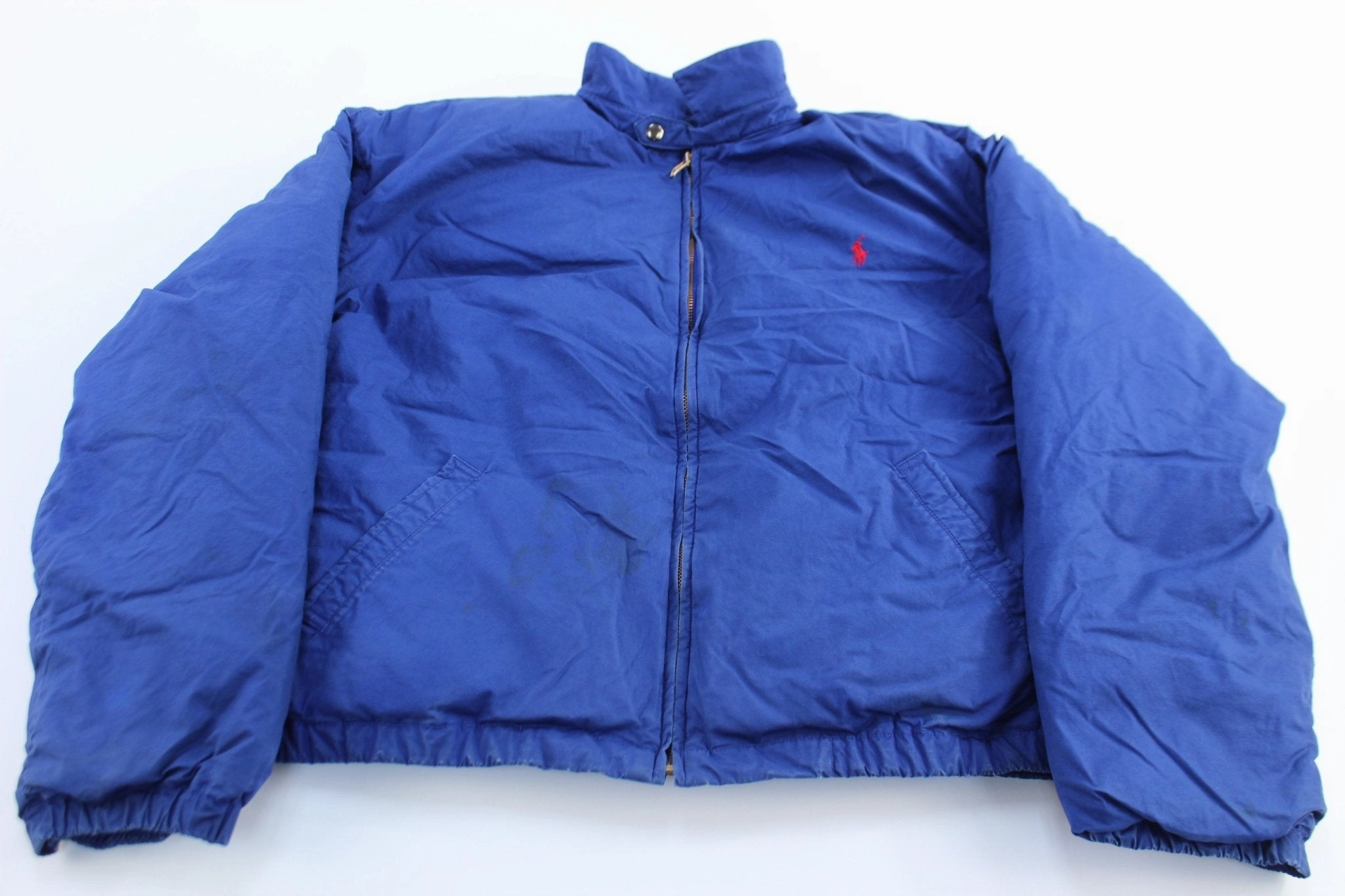 hunters 90's Polo by Ralph Lauren Embroidered Logo Blue Puffer Jacket