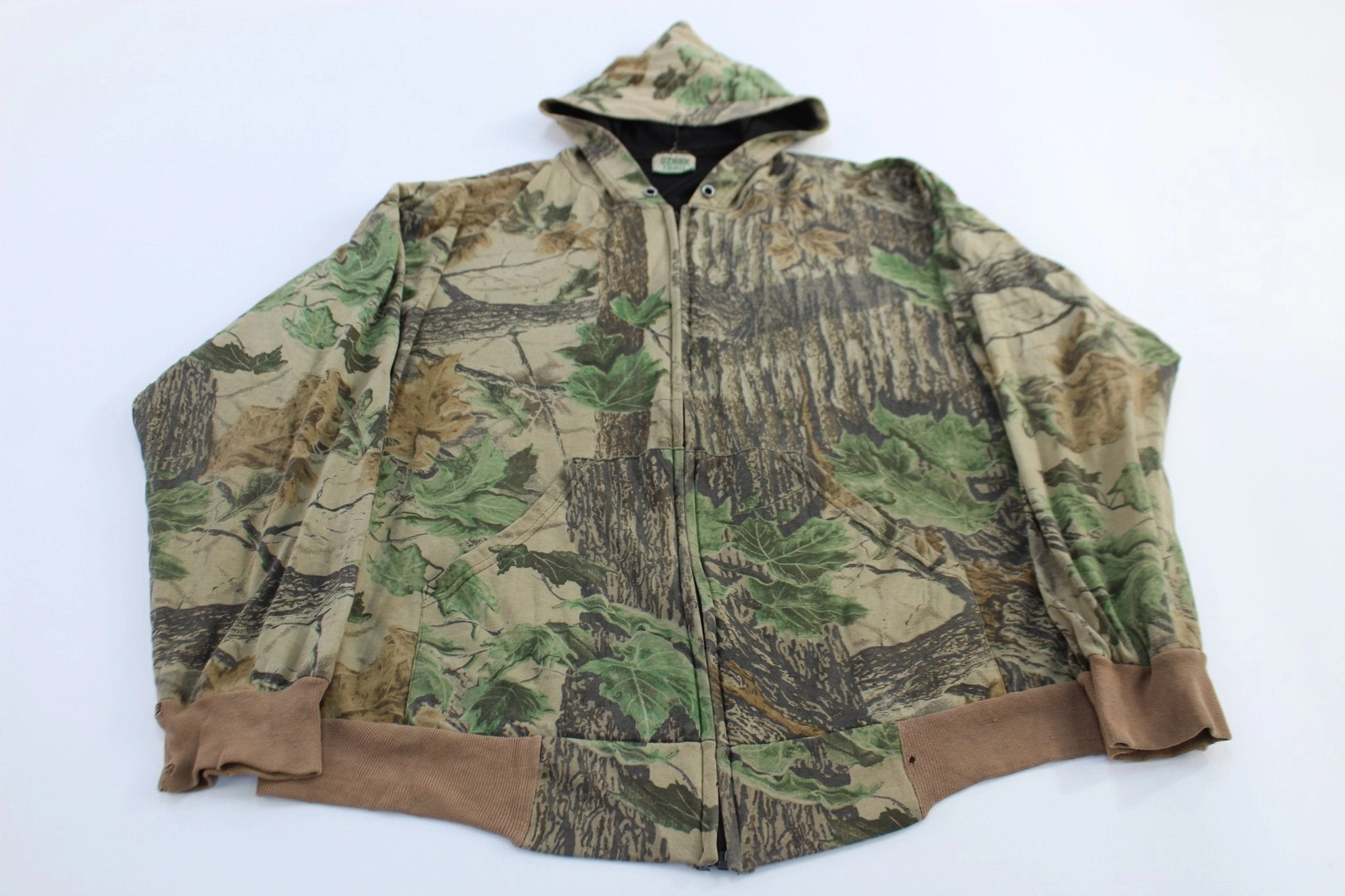 Vintage Ozark Trail RealTree Camo Full Zip Hoodie Winter Wear Workplace Use