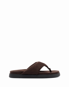 Bright Pop Bare Foot Radar Thong Sandal Chocolate Suede
