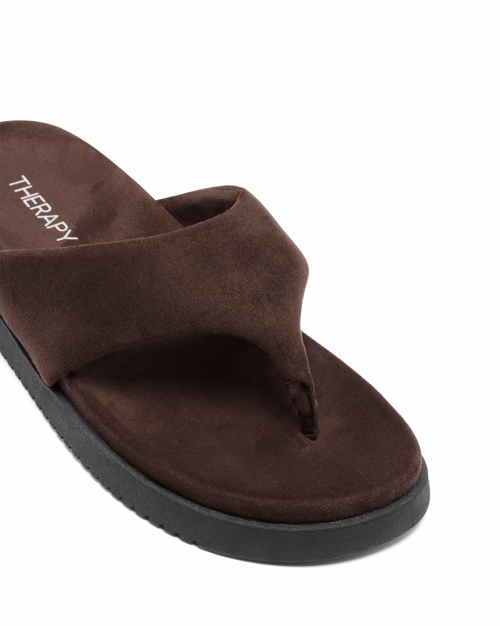 Radar Thong Sandal Chocolate Suede Anti microbial coating