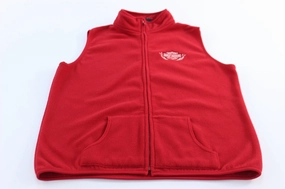 No Bulk Suspenders Women's Harley Davidson Motorcycles Red Fleece Zip Up Vest