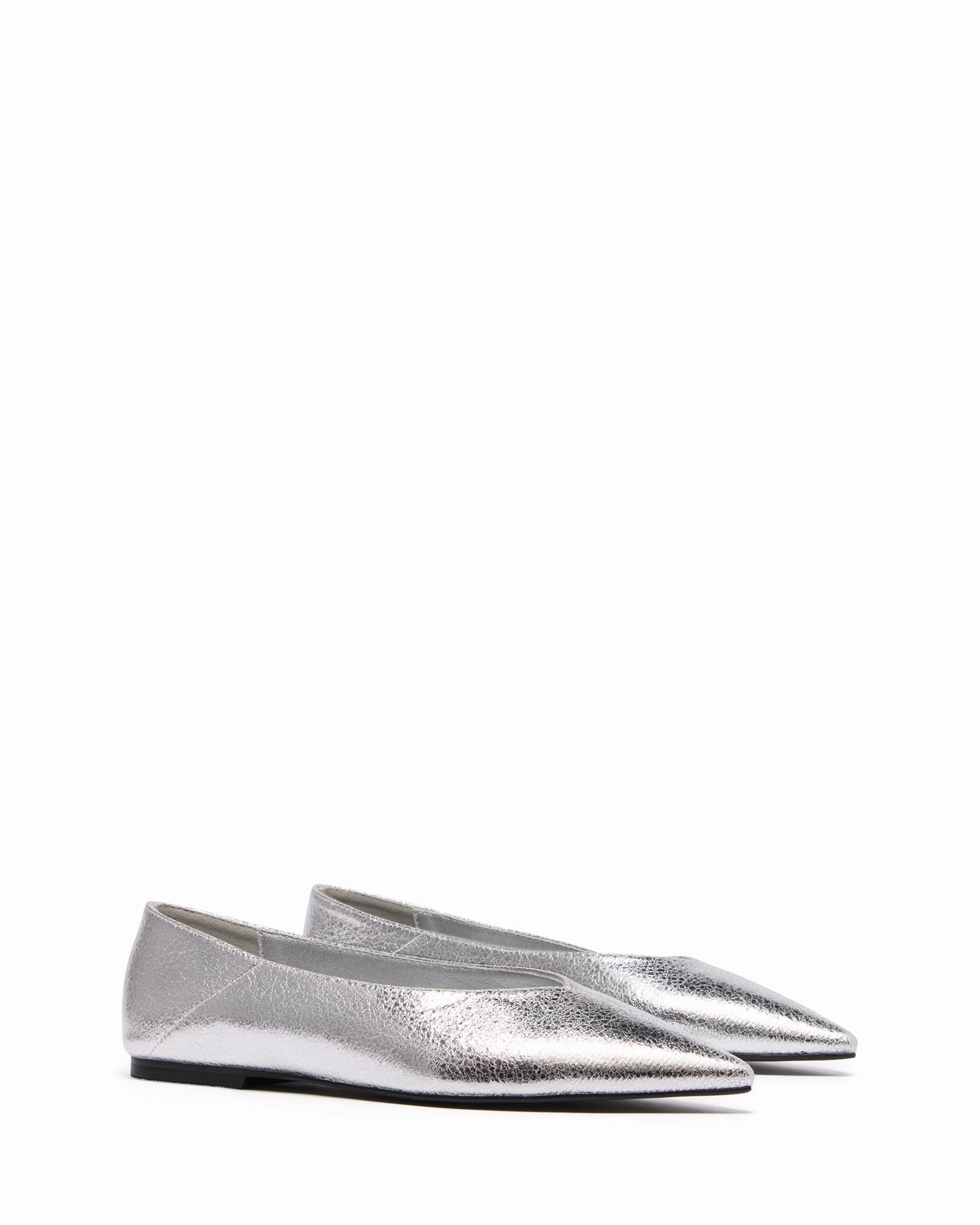 Clara Pointed Flat Silver Lightweight Fit Moon Walk