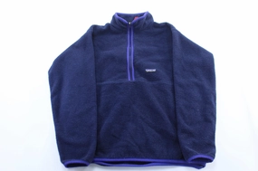 Women's 90's Patagonia Logo Patch Blue Fleece Pullover Influence Snow Gear