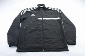 Adidas Embroidered Logo Black & White Striped Jacket New Arrival