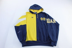 90's University of Michigan Wolverines Colorblock Starter Pullover Hoodie Noise Free Fabric Ergonomic Design