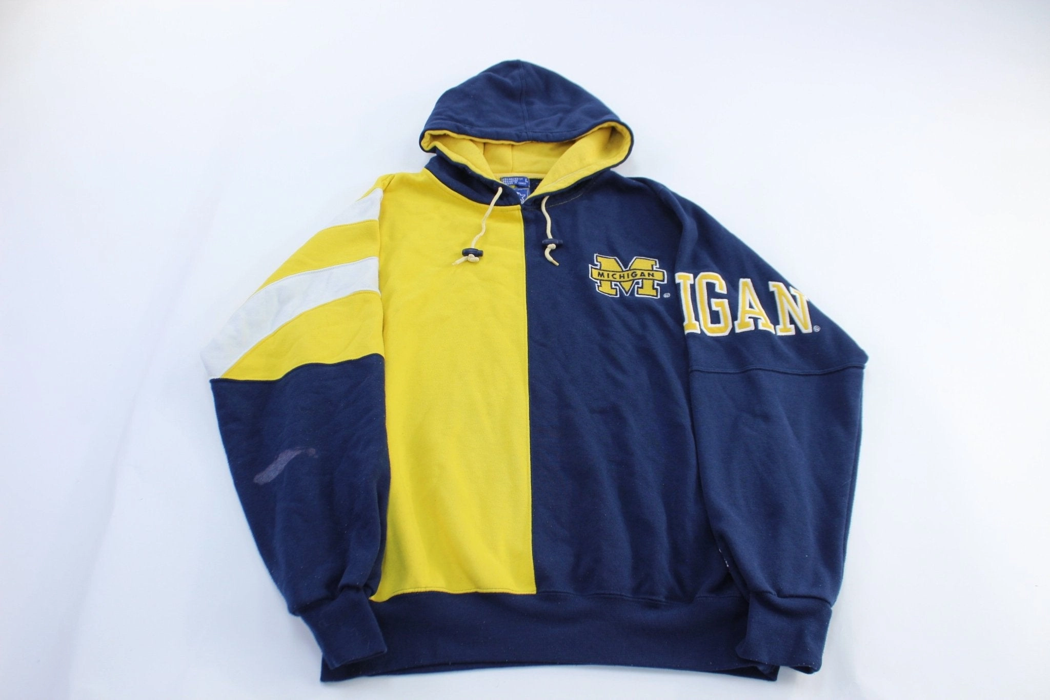 90's University of Michigan Wolverines Colorblock Starter Pullover Hoodie Noise Free Fabric Ergonomic Design