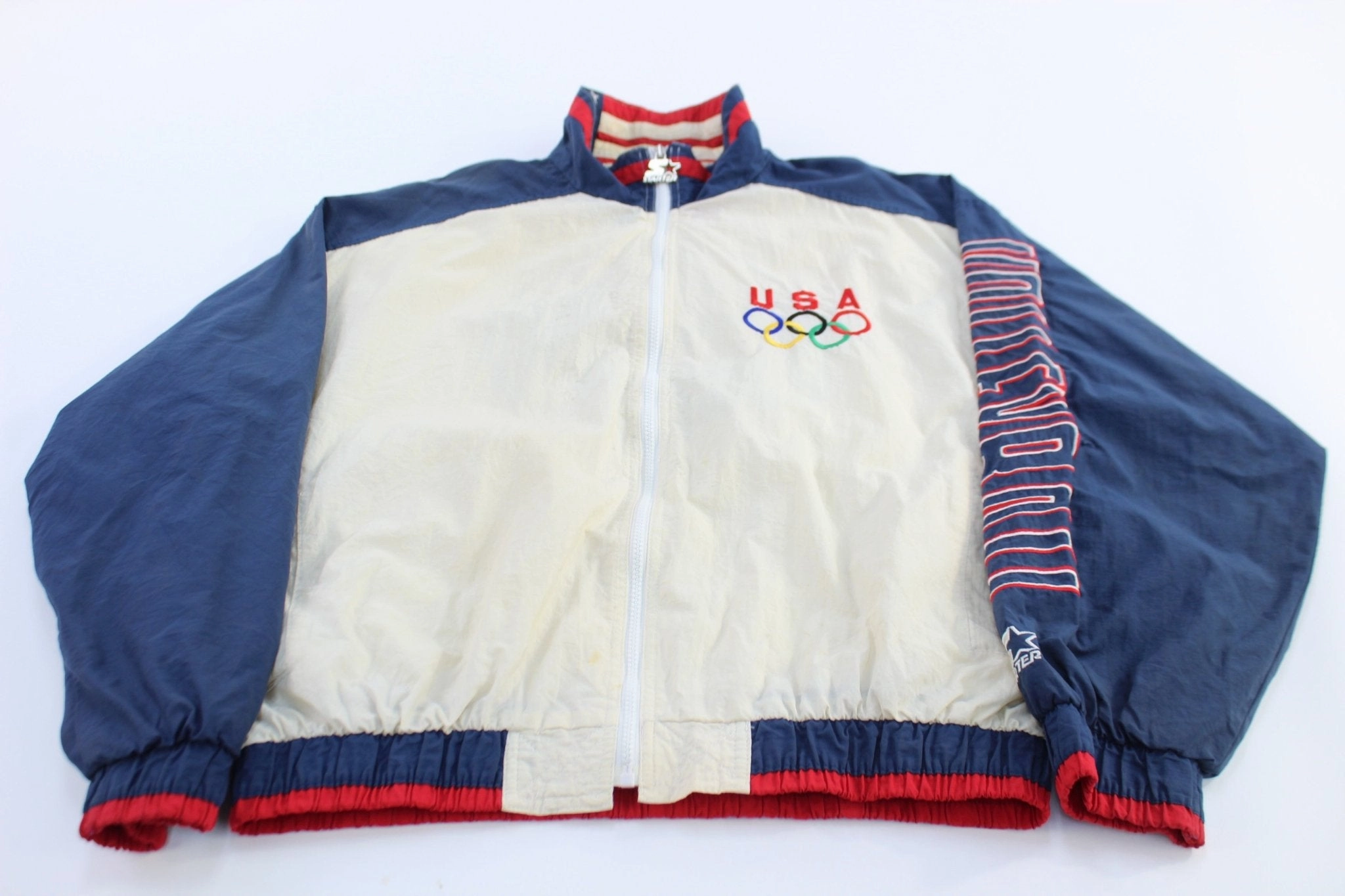 WaterResistant Shell belt 90's U.S. Olympic Team Volleyball Embroidered Starter Jacket