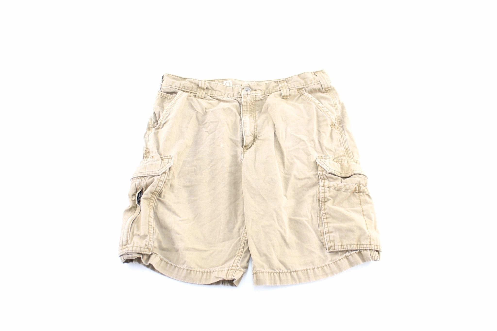 Carhartt Logo Patch Tan Cargo Shorts Sporty Cut Body shaping