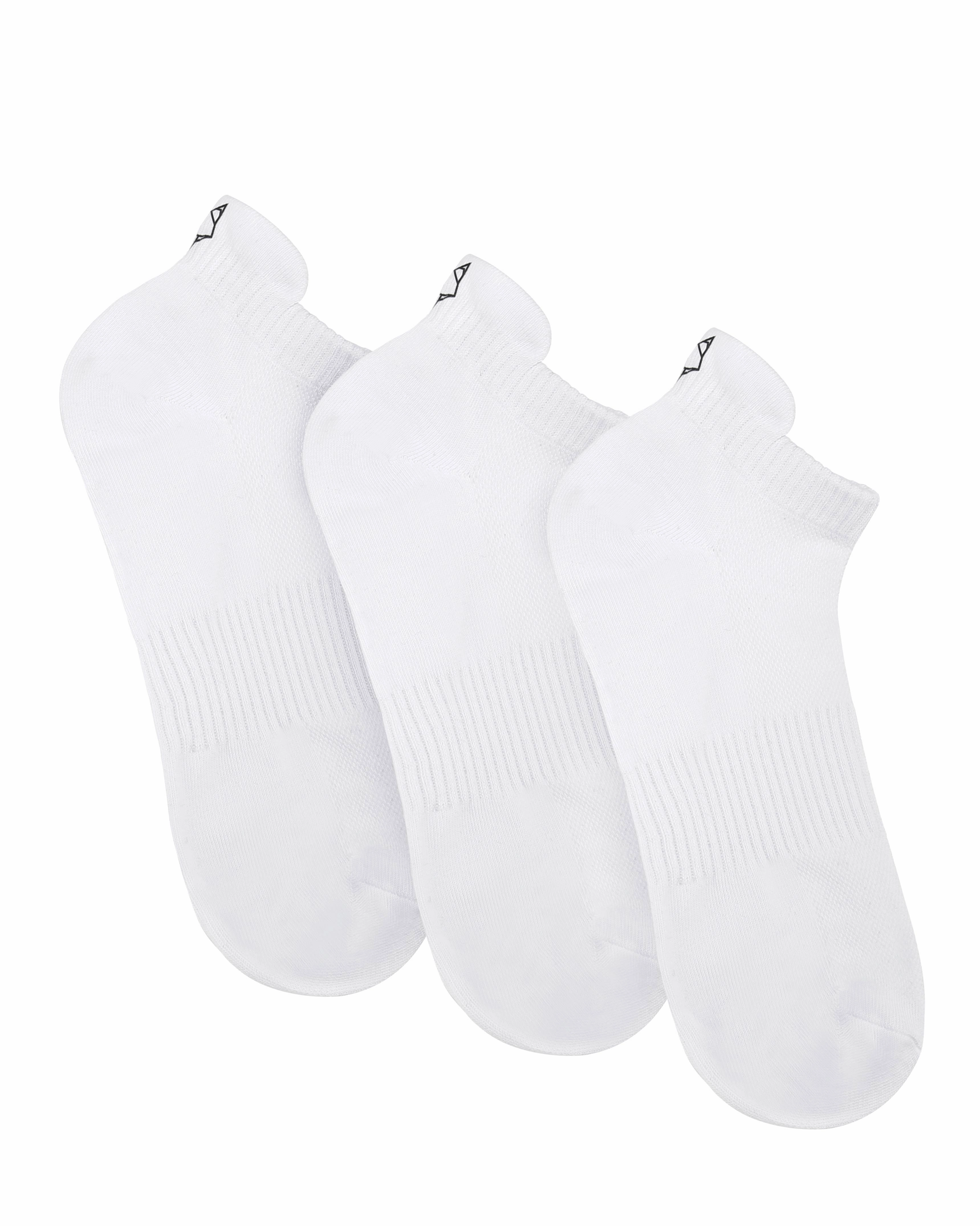 3 Pack Mens Ankle Socks White Photo Base Walk Freedom