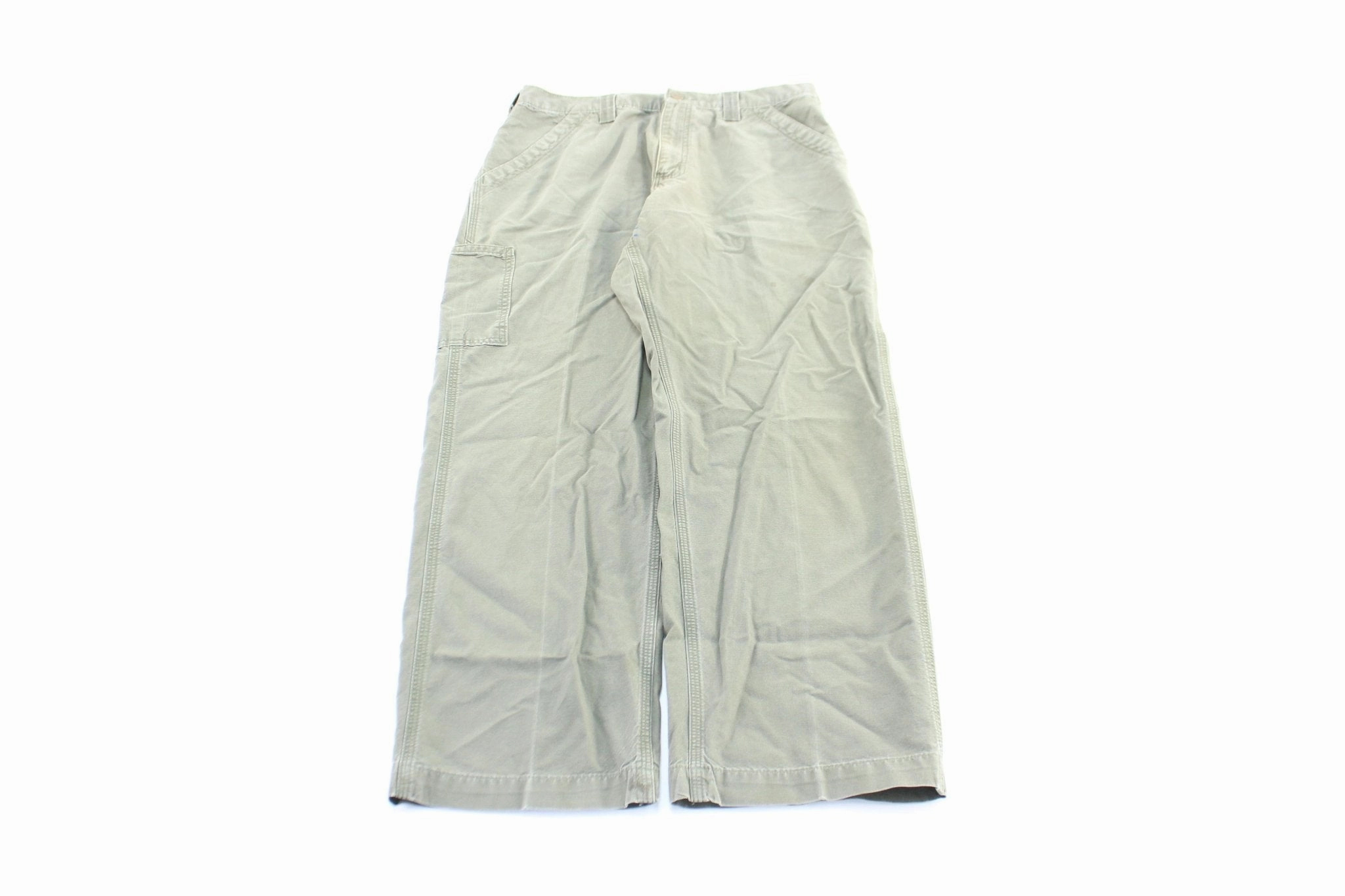 Modern Relaxed Carhartt Logo Patch Green Pants