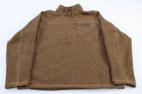 QuickDry Moisture Wicking Windproof Wear The North Face Embroidered Logo Brown Half Zip Pullover