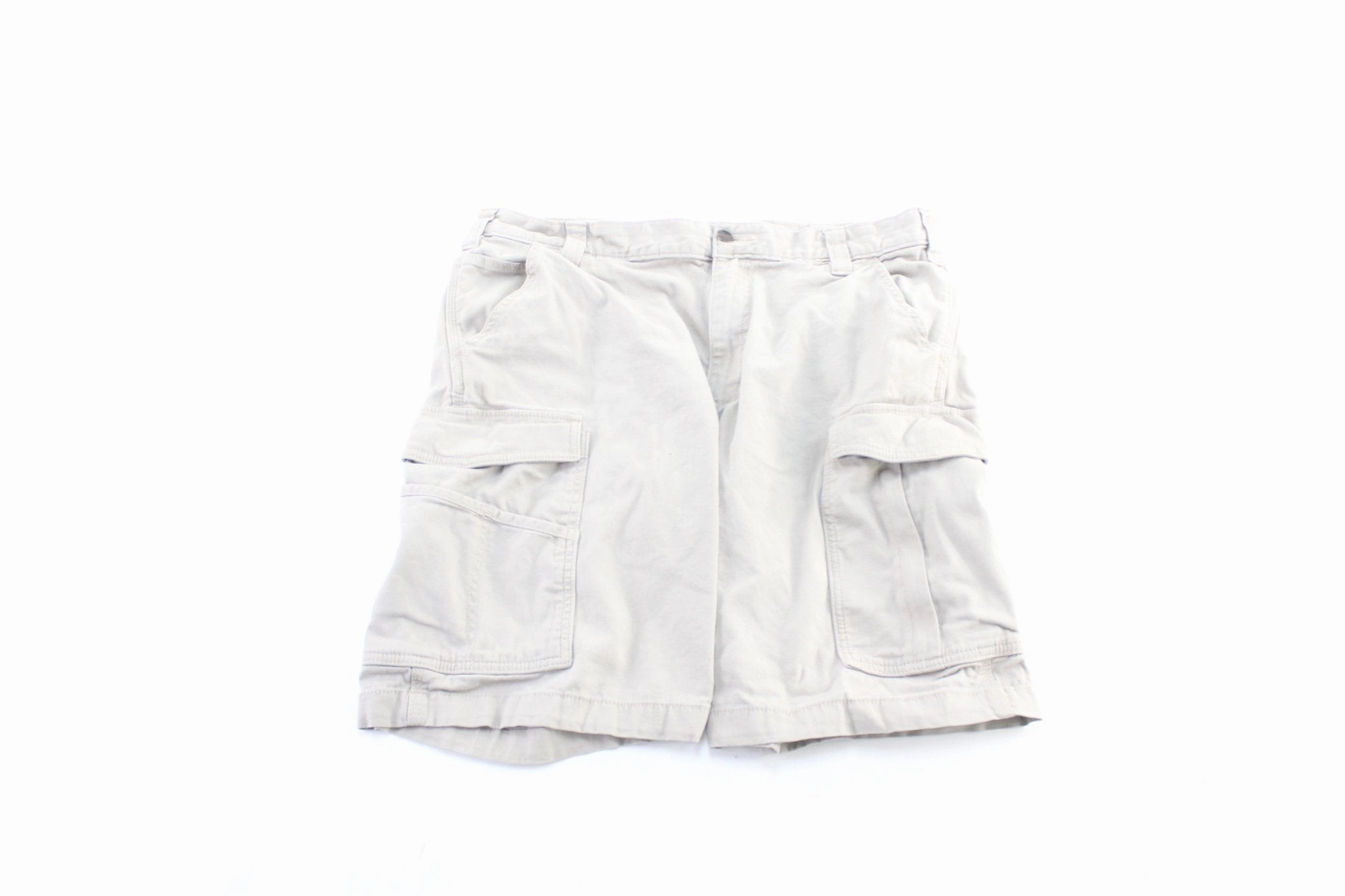 Carhartt Logo Patch Light Beige Shorts NoiseReducingFabric Secure Cuff Design