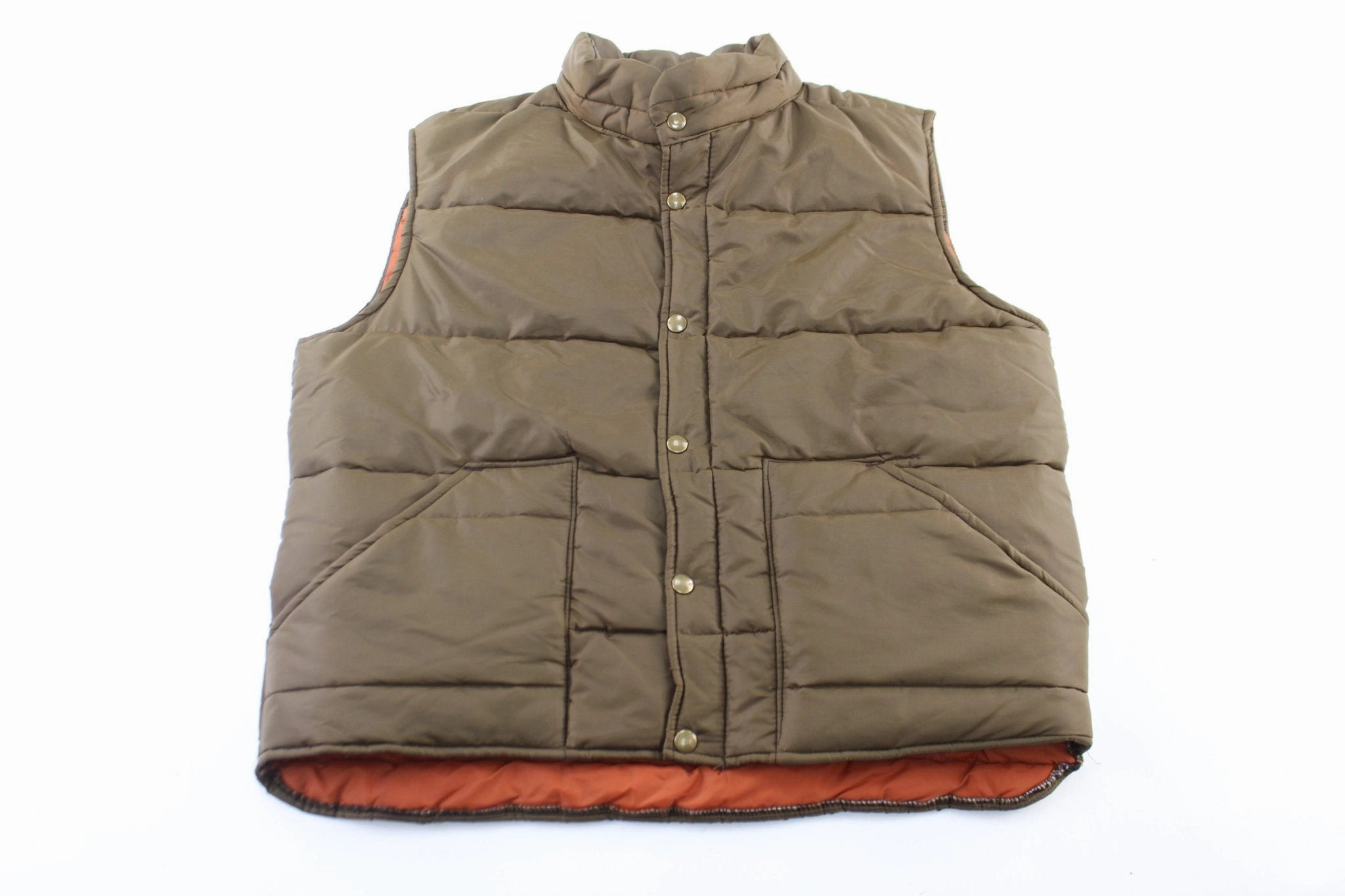 80's JcPenny Brown Puffer Vest Outdoor Protection Operation