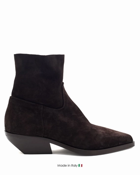 Western Ankle Boot Dark Brown Suede E4519 Classic Boot
