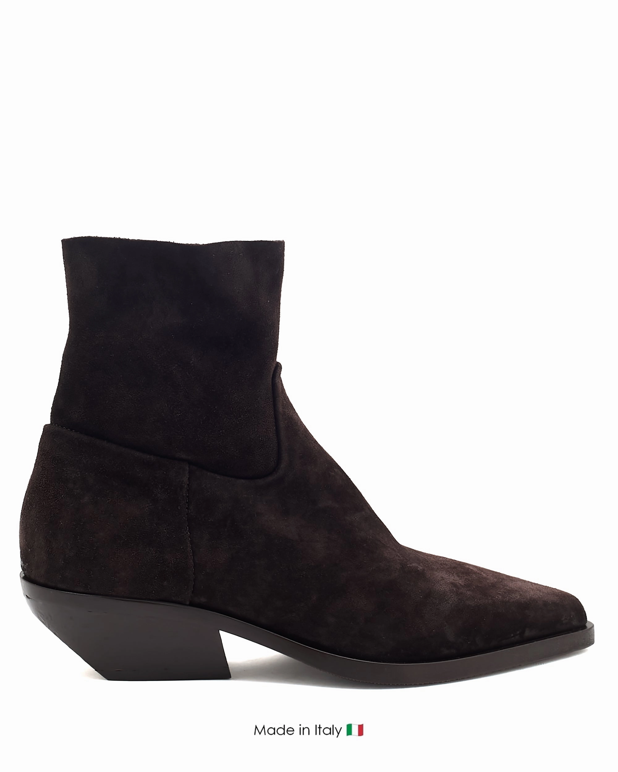 City Shift Western Ankle Boot Dark Brown Suede E4519