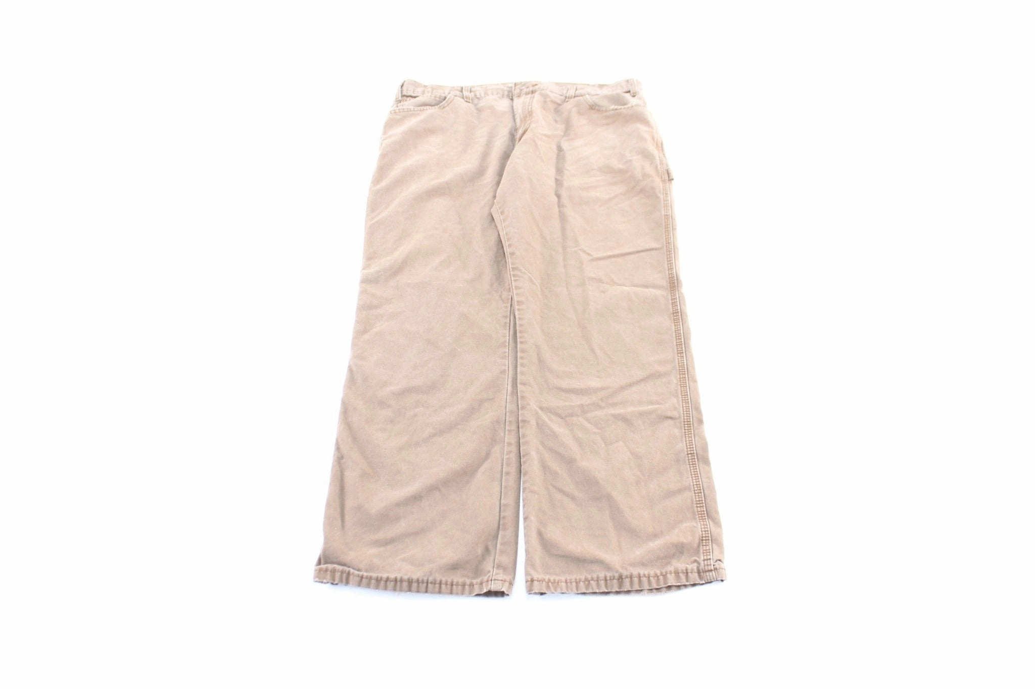 SecureCargoPockets High Rise Design Dickies Logo Patch Brown Workwear Pants