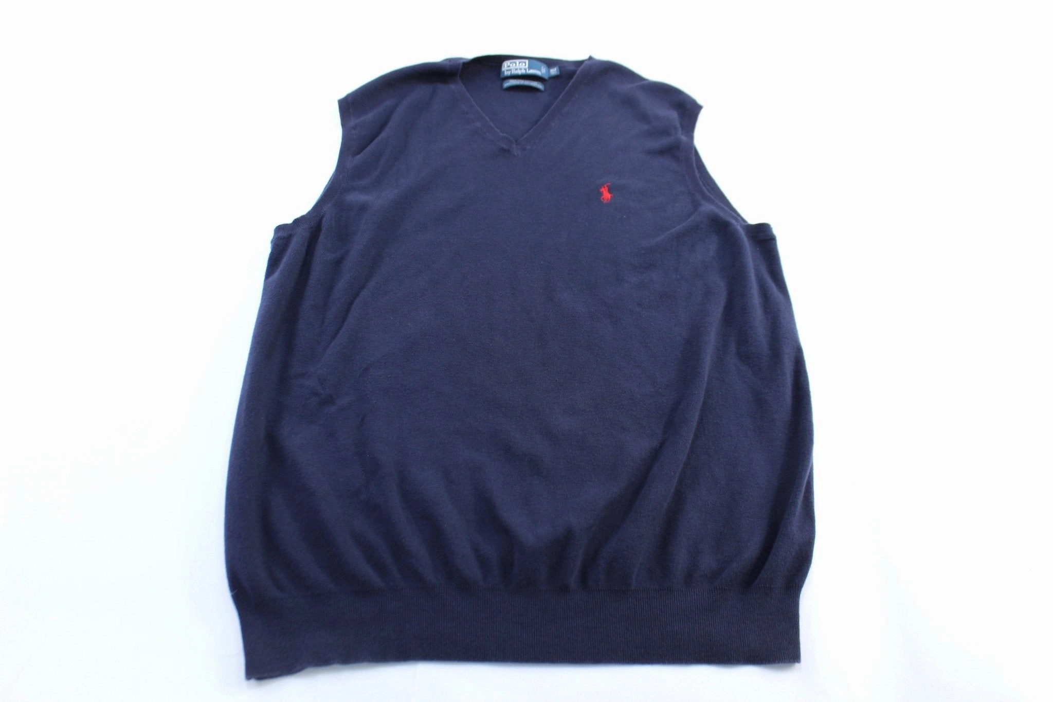 Universal Backpack Compatibility Polo by Ralph Lauren Embroidered Logo Blue Sweater Vest