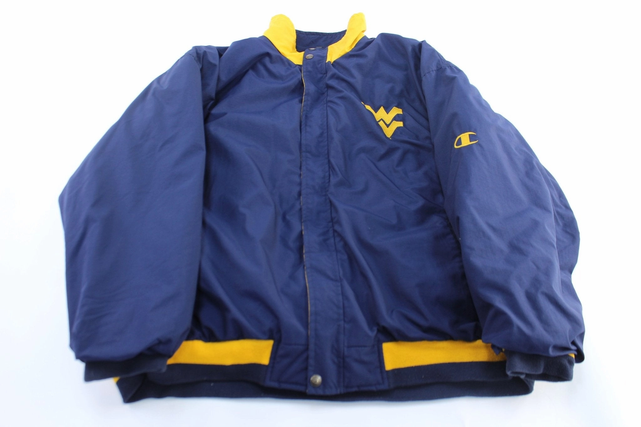 Handmade 90's West Virginia University Embroidered Champion Zip Up Jacket