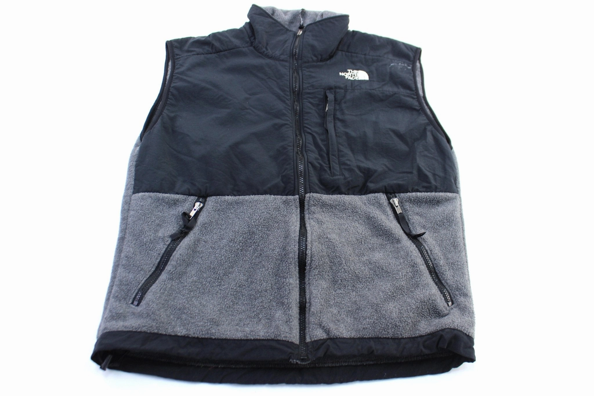 Women's The North Face Embroidered Logo Grey & Black Zip Up Vest Functional Design