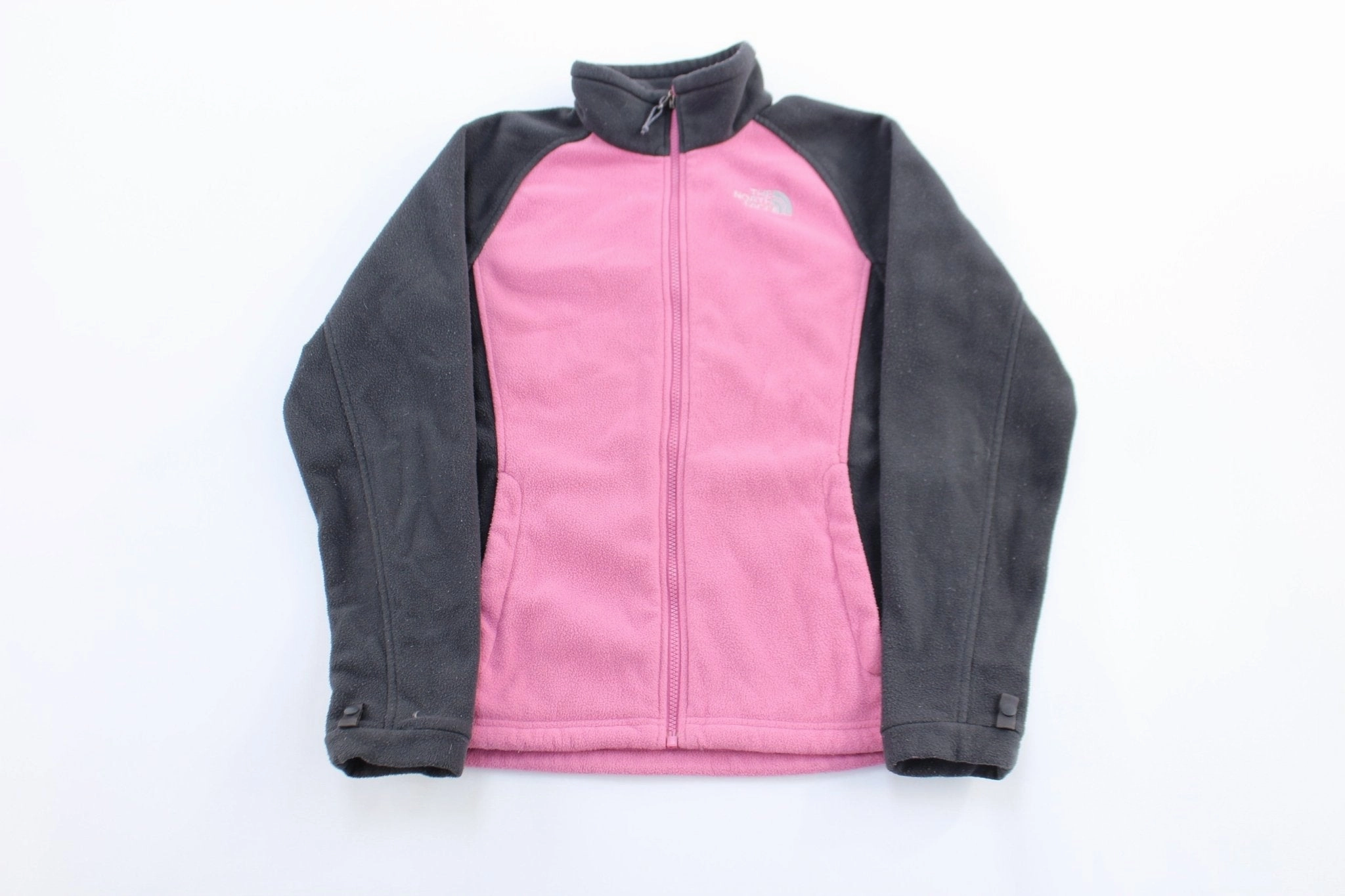 Cold Weather Fashion Storm Gear Women's The North Face Embroidered Logo Pink & Grey Zip Up Jacket